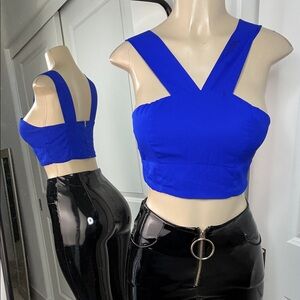 Women's Blue Crop Top Charlotte Russe Small